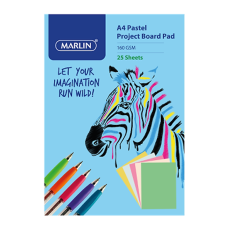 Marlin Project Board pad A4 25 sheets 160gsm Pastel assorted  